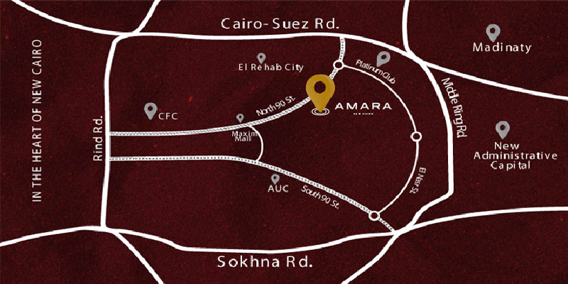 Location of Amara Residence New Cairo Compound