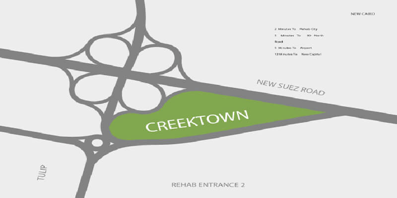 Location of Creek Town New Cairo Compound