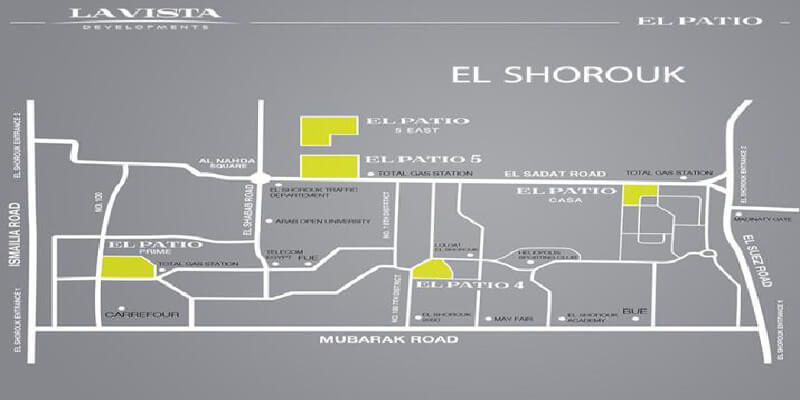 Location of El Patio 5 East El Shorouk