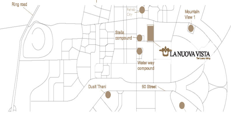 Location of La Nuova Vista New Cairo