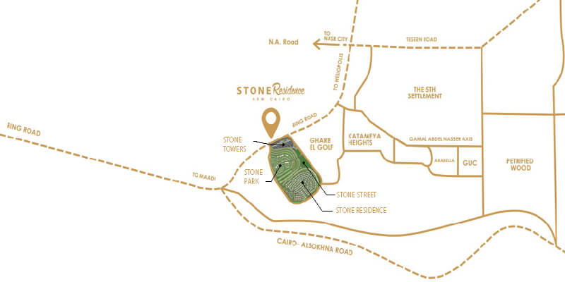 Location of Stone Residence New Cairo