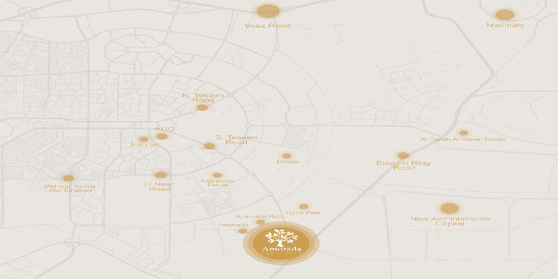 Location of Amorada New Cairo