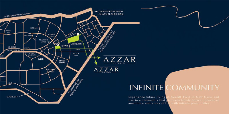 Location of Azzar New Cairo