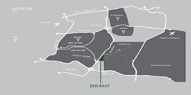 Location of Zed East New Cairo