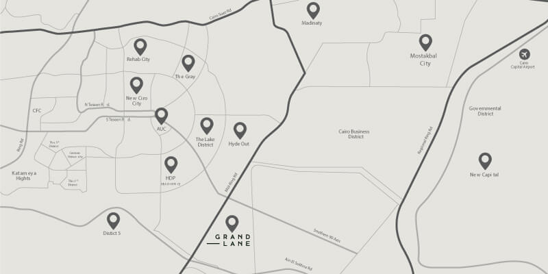 موقع كمبوند جراند لين القاهرة الجديدة