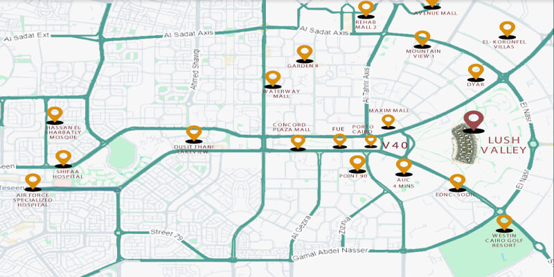 موقع كمبوند لاش فالي القاهرة الجديدة